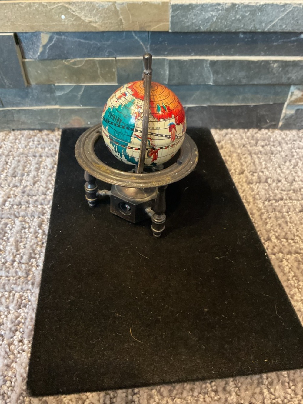 Vintage Decorative Mini Globe on Metal Stand Pencil Sharpener Hong Kong